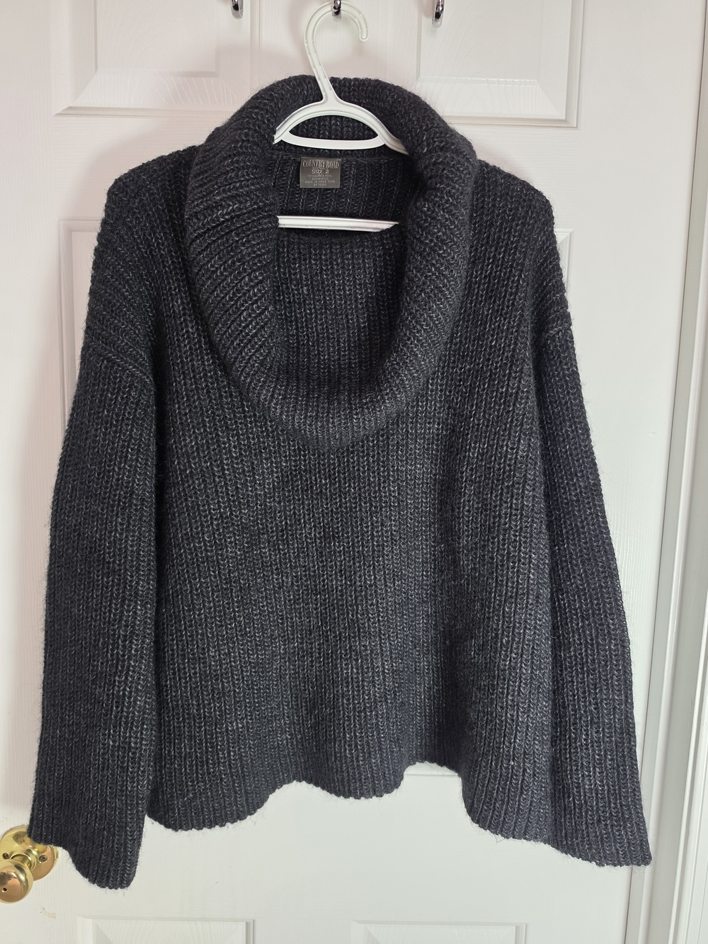 Country Road Alpaca Blend Charcoal Oversized Cowl Neck Sweater | Size 2